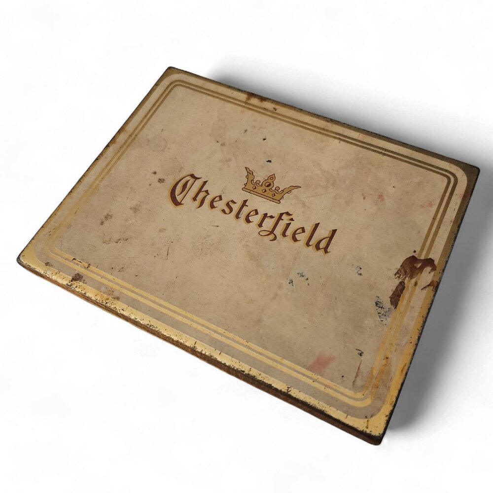 Vtg Chesterfield Cigarette Tin made by Liggett & Myers